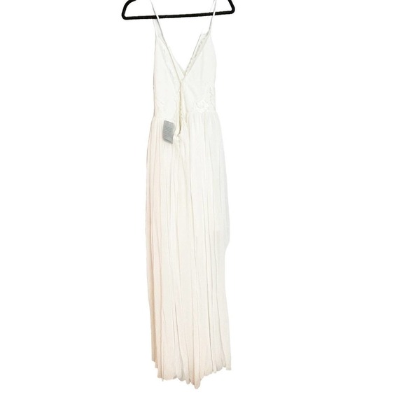 Dress The Population A-Line Criss Cross Back White Maxi Dress Women Size XL NWT - Picture 8 of 10